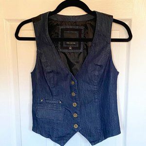 The Limited Dark Blue Denim Vest